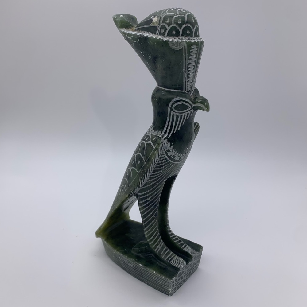 Vtg. Mythical Ancient Egyptian Hierakonpolis Horus Falkcon Soap Stone Sculpture